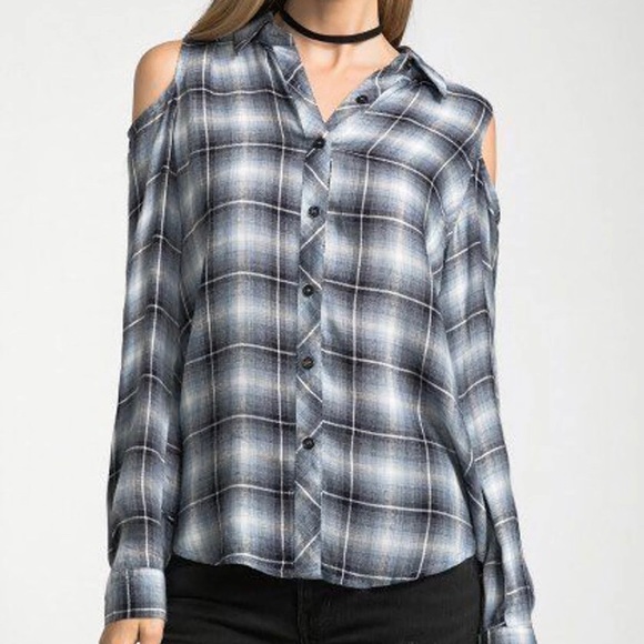 Cold Shoulder Flannel - Picture 2 of 2